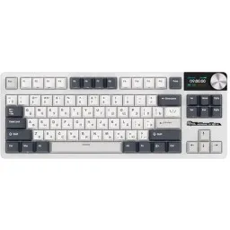 კლავიატურა Royal Kludge RK S85 RGB Mechanical Keyboard, Cloud Switch, Hot Swappable, Wireless, Type-C, Bluetooth, 2.4GHz, White Night-JUSTSHOP.GE-ზე