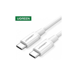 USB კაბელი UGREEN US264 (60520), 60W, Type C 2.0 Male To Male Cable, 2m, White
