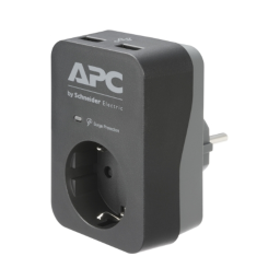 ელექტრული წრედის დამცავი მოწყობილობა / APC Essential SurgeArrest 1 Outlet 2 USB Ports Black 230V Germany / PME1WU2B-GR
