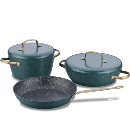 ტაფებისა და ქვაბების ნაკრები Korkmaz A2607 VINTAGE green.Cookware Set (5 pcs)-JUSTSHOP.GE-ზე