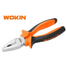 ბრტყელტუჩა რეზინის სახელურით Wokin 100008, 200MM, 8, Combination Pliers, Black/Orange
