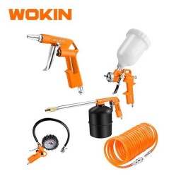 ჰაერის კომპრესორის თავის ნაკრები Wokin 816005, 5Pcs, Air Tools Kit, Orange-JUSTSHOP.GE-ზე