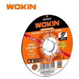 მეტალის საჭრელი დისკი Wokin 760412, 125X3.0X22.2mm, Depressed Centre Cutting-Off Wheel (METAL), Orange-JUSTSHOP.GE-ზე
