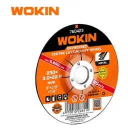 მეტალის საჭრელი დისკი Wokin 760411, 115X3.0X22.2mm, Depressed Centre Cutting-Off Wheel (METAL), Orange-JUSTSHOP.GE-ზე
