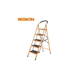 მეტალის კიბე Wokin 682005, 5 steps, 150Kg, Steel Ladder, Black/Orange