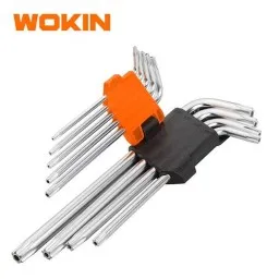 ექვსკუთხა სახრახნისის ნაკრები Wokin 207809, 9Pcs, Torx Long Arm Hex Key Set, Silver-JUSTSHOP.GE-ზე