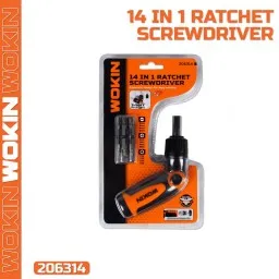 სახრახნისი სათადარიგო პირებით Wokin 206314, 14 in 1 Ratchet Screwdriver, Black-JUSTSHOP.GE-ზე