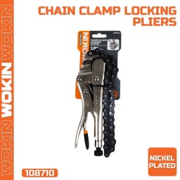 სპეციალიზირებული ბრტყეტუჩა ჩამკეტით 108710 Wokin, 460MM, 18″, Chain Clamp Locking Pliers (INDUSTRIAL), Silver