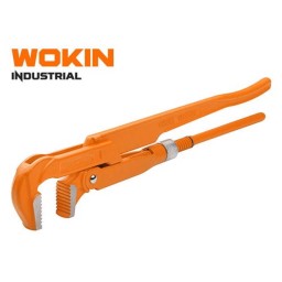 მილის ქანჩის გასაღები Wokin 105510, 33.5MM, 1\, 90°Bent Nose Pipe Wrench (INDUSTRIAL), Orange
