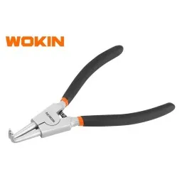 ბრტყელტუჩა რეზინის სახელურით Wokin 104807, 180MM, 7\, Exteranl Circlip Pliers, Bent, Black-JUSTSHOP.GE-ზე