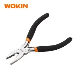 მინი ბრტყელტუჩა რეზინის სახელურით Wokin 102045, 115MM, 4.5″, MINI COMBINATION PLIERS, Black-JUSTSHOP.GE-ზე
