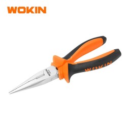გრძელცხვირა რეზინის სახელურით Wokin 100206, 160MM, 6\, Long Nose Pliers, Black/Orange