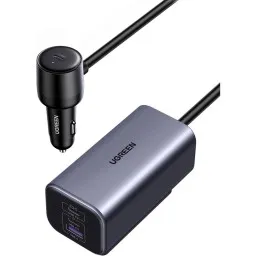 მანქანის დამტენი UGREEN EC706 (35571), 150W, Type-C, USB, Car Charger, Grey-JUSTSHOP.GE-ზე