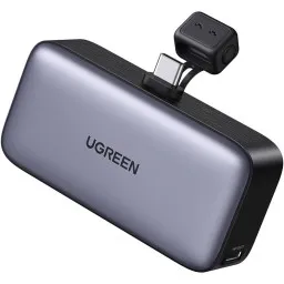 პორტატული დამტენი UGREEN PB503 (35338), 5000mAh 22.5W, Type-C, Built-In Type-C Power Bank, Grey-JUSTSHOP.GE-ზე