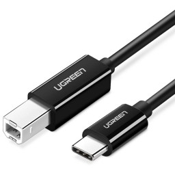 პრინტერის კაბელი UGREEN US241 (80811), Type-C To USB-B, 1m, Black-JUSTSHOP.GE-ზე
