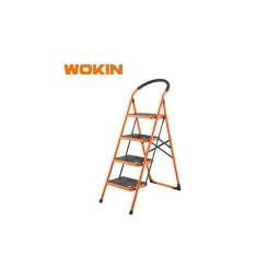 კიბე Wokin 682004, 4 steps, 150Kg, Steel Step-Ladder, Black/Orang
