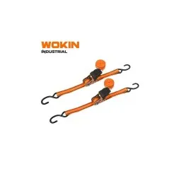 ტვირთის დამჭერი Wokin 662502, 5m, 2Pcs, Ratchet Tie Down Set, Orange