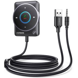 Bluetooth მიმღები UGREEN CM723(35002), Bluetooth 5.4 Aux Car Adapter, Black-JUSTSHOP.GE-ზე