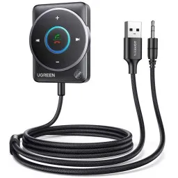 Bluetooth მიმღები UGREEN CM723(35002), Bluetooth 5.4 Aux Car Adapter, Black-JUSTSHOP.GE-ზე