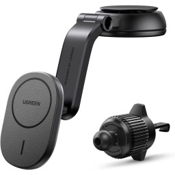 უსადენო დამტენი UGREEN CD345 (15120), 15W, MagSafe Magnetic Car Charger , Black-JUSTSHOP.GE-ზე