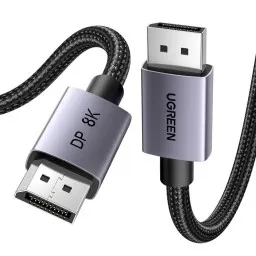 ვიდეო კაბელი UGREEN DP120 (25905), 8K, DisplayPort To DisplayPort, 2m, Black/Grey