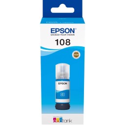 Epson კარტრიჯის მელანი 108 ECOTANK CYAN INK BOTTLE C13T09C24A