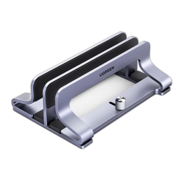 ნოუთბუქის სადგამი UGREEN LP258 (60643), Vertical Dual Slots Laptop Stand, Silver-JUSTSHOP.GE-ზე