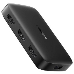 ადაპტერი UGREEN CM332 (80125), HDMI Switch 3 In 1 Out 4K HDMI Switcher With Remote Control, Black