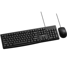 კლავიატურა და მაუსი UGREEN MK003 (15097) MU007 (90789) Wired Keyboard and Mouse Combo, Georgian QWERTY, USB, 1.5m, Black-JUSTSHOP.GE-ზე