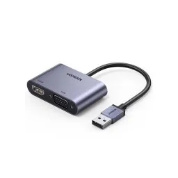 ადაპტერი UGREEN CM449 (20518) USB 3.0 to HDMI/VGA Converter, Silver-JUSTSHOP.GE-ზე
